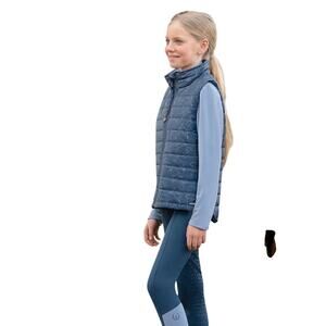 Kerrits Vest Kids Ride The Wind Reversible Quilted Blue & White Size L